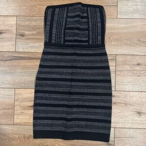 BCBG Striped Gray/Black Heavyweight Mini Dress | Women’s size S